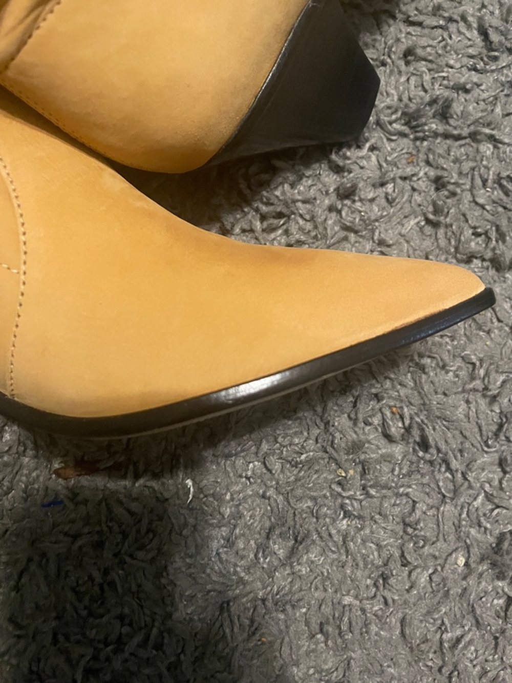 SCHUTZ Pointed-Toe Mid-Calf Heeled Boots in Tan - Picture 11 of 11